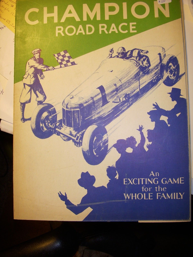 1930's Champion Spark Plugs Premium Road Race Auto Racing Game Unused