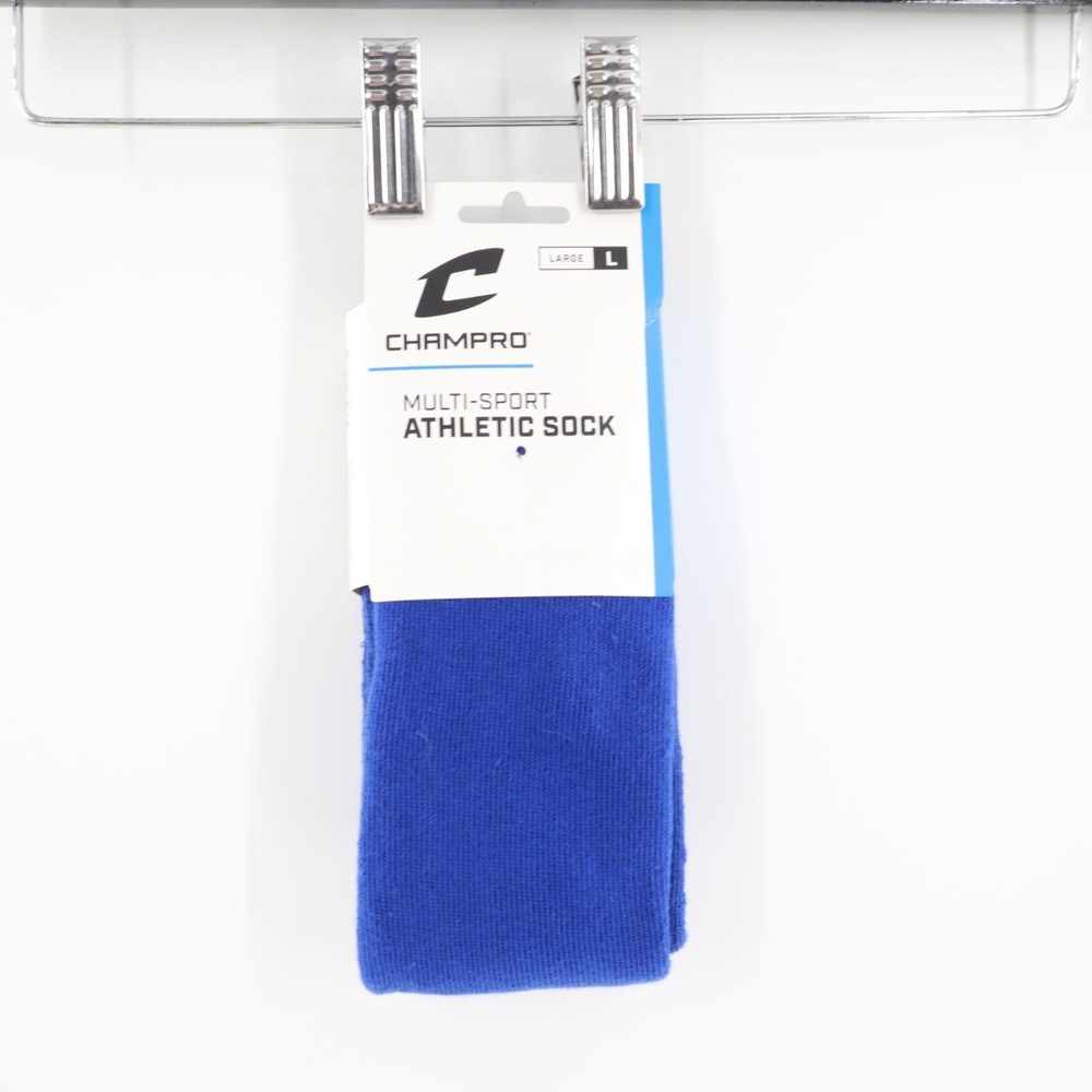 Champro Multi-Sport Athletic Sock Mens L Blue Athletic Sports Thick Tube Utility