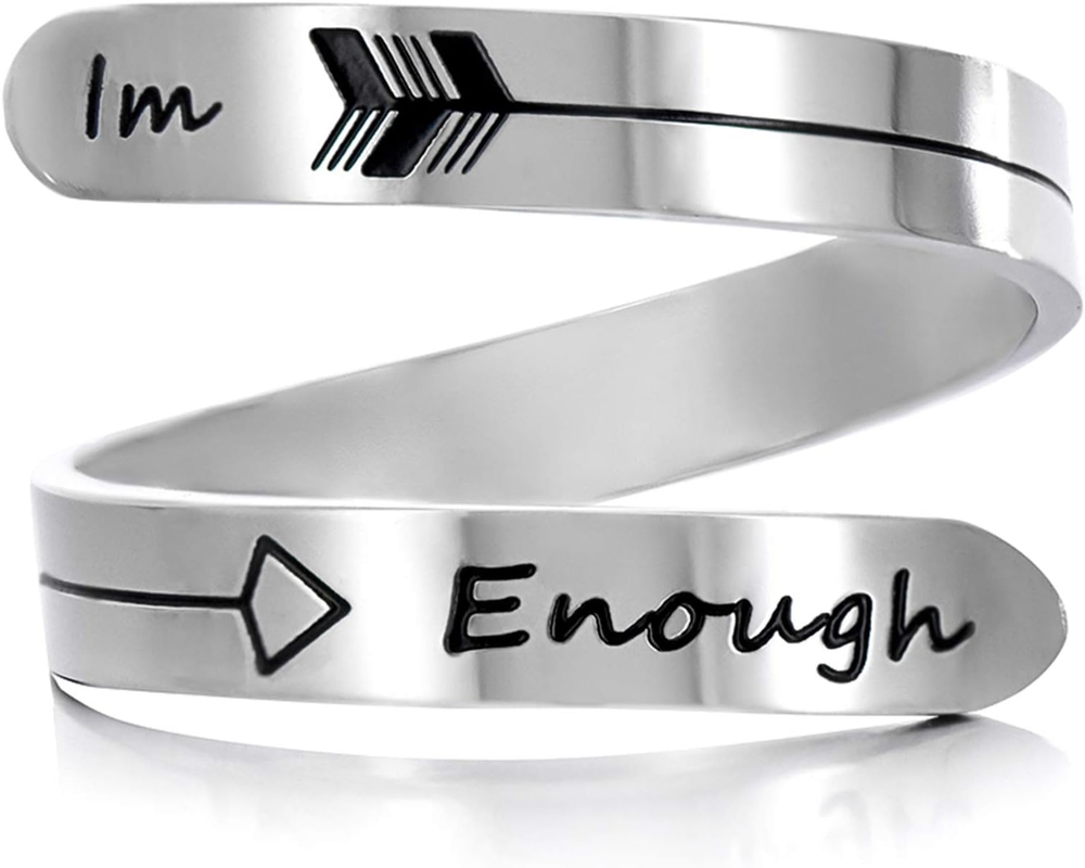 Adjustable Silvery Inspirational Stainless Steel Adjustable Bands Cool Stacking