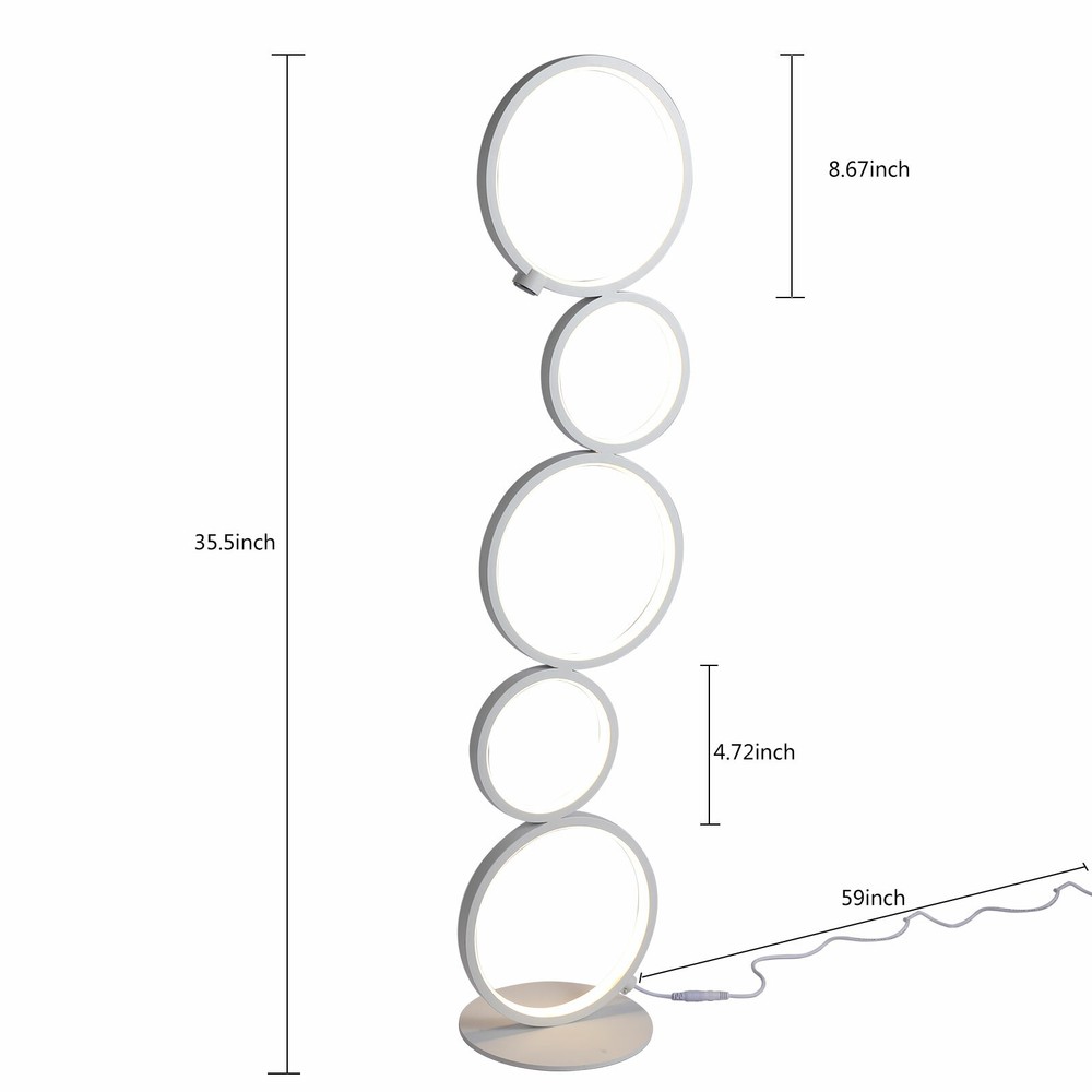 Modern 24W LED Floor Light Stand Lighting Reading Lamp Fixtures Living Room USA