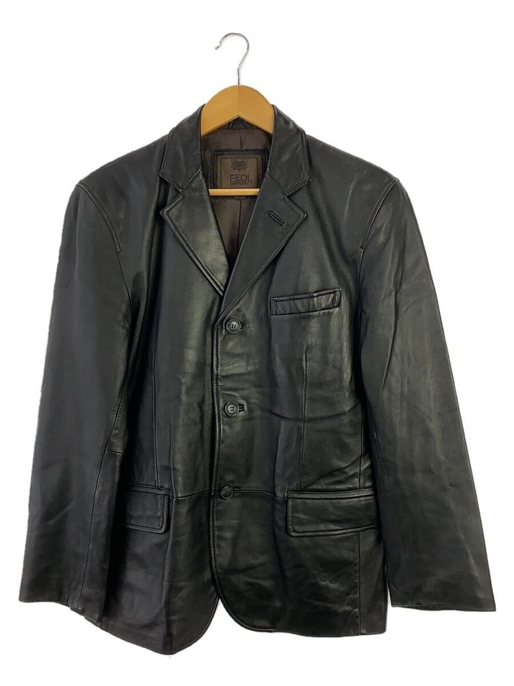 Fedi Black Sheepskin Leather Jacket Size M Style 1266