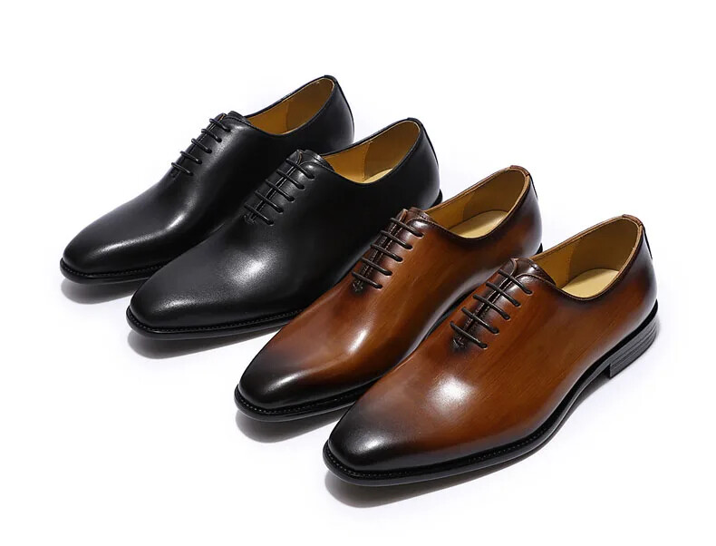 Classic Genuine Leather Whole Cut Mens Oxford Dress Shoes Handmade Formal Shoes
