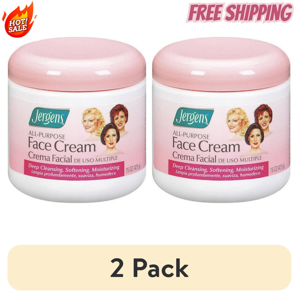 2-Pack Jergens All Purpose Face Cream Moisturizer Lotion 15 fl oz