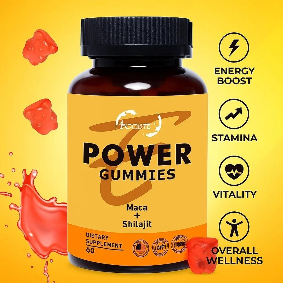 Power Gummies Maca + Shilajit Enhances Energy and Stamina Dietary Supplement