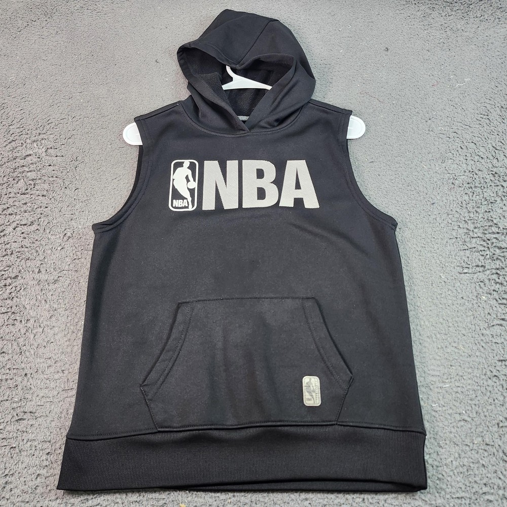 NBA Pullover Hoodie Mens Large Black Sleeveless NBA Basketball Sweatshirt Vest