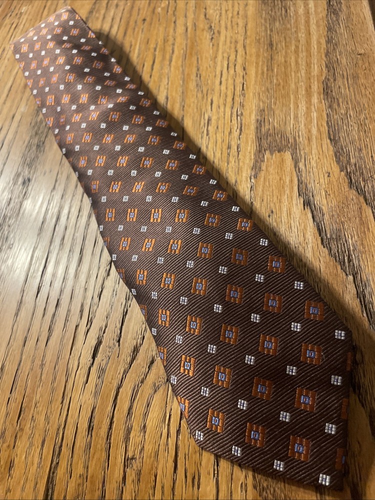 EUC Gentry Ltd. Thick Woven Silk Foulard Tie Semi Skinny Hand Made Necktie