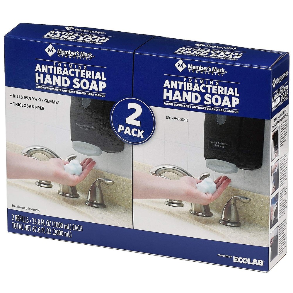 2 PACK - Member's Mark Commercial Foaming Hand Soap 33.8 oz (Total 67.6 fl oz)