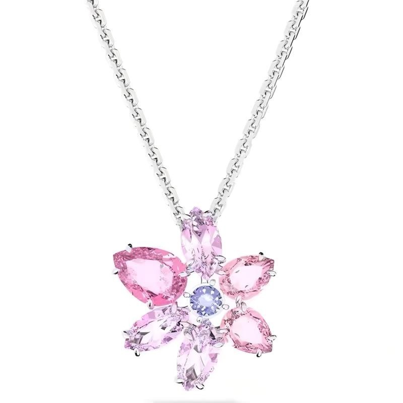 Swarovski Gema Flower Crystal Necklace New Gift Box