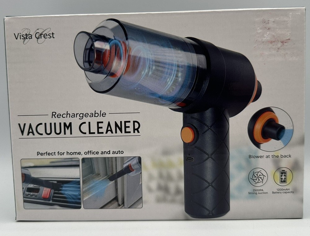 Rechargeable Vacuum Cleaner Vista Crest With Nozzles Great For Home And Auto New