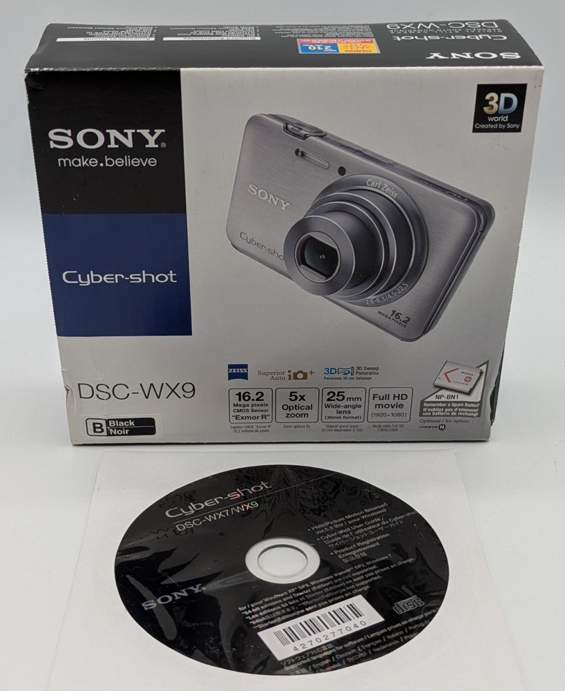 Sony Cyber-shot DSC-WX9 16.2MP Digital Camera - Black