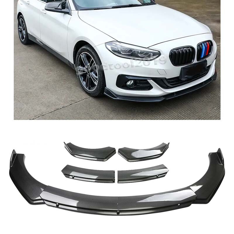 Carbon Fiber Style Front Bumper Lip Spoiler Splitter Lower Chin Body Kit For BMW