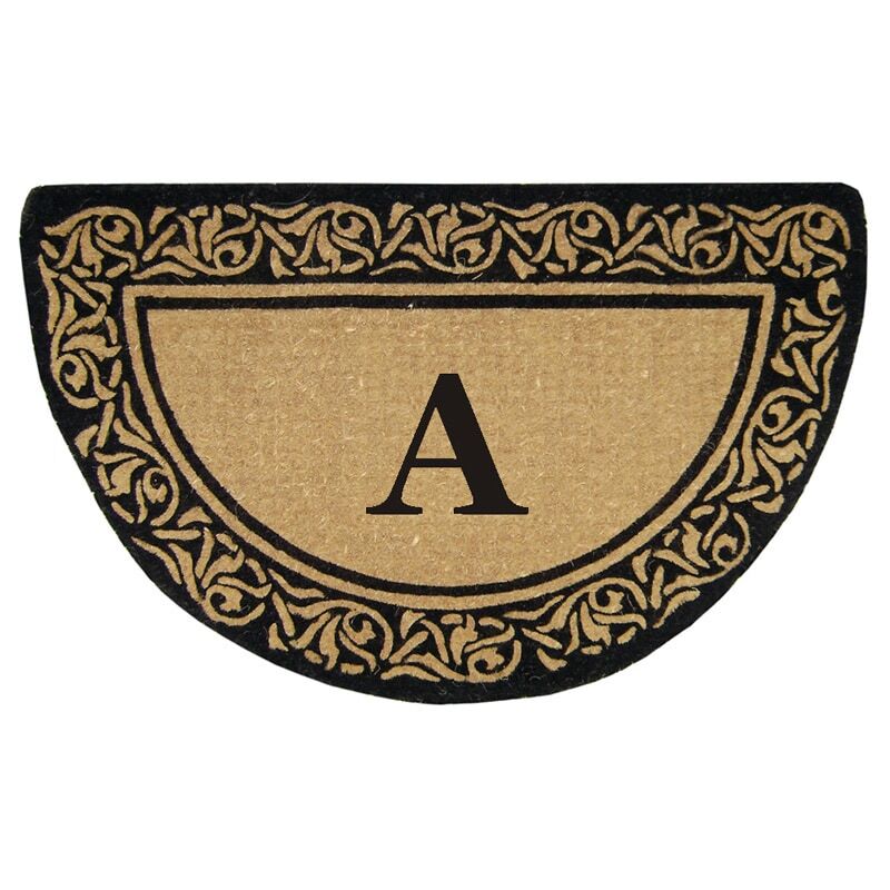 Heavy Duty Coir Decorative Bella Border Monogrammed Doormat