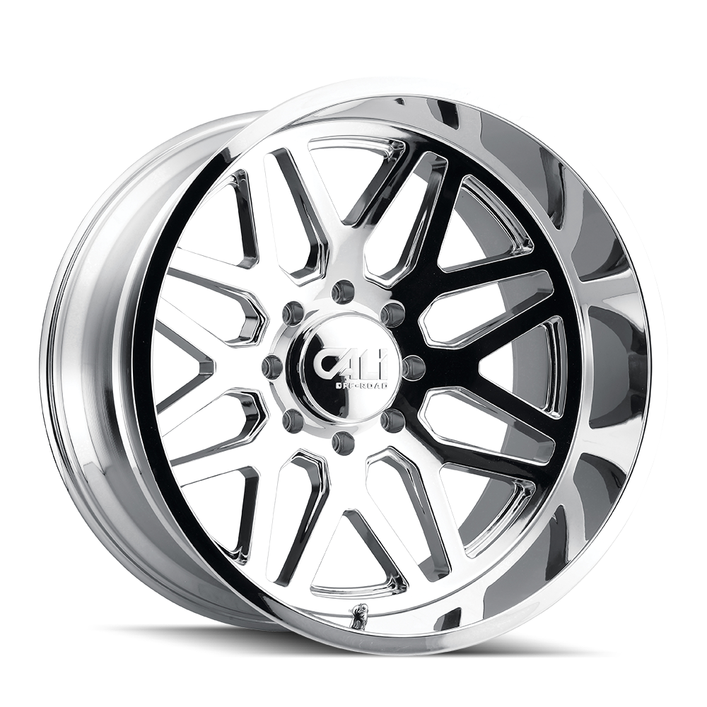 Set of 4 - CALI OFF-ROAD INVADER 9115 CHROME 24X14 6-135 -76MM 87.1MM