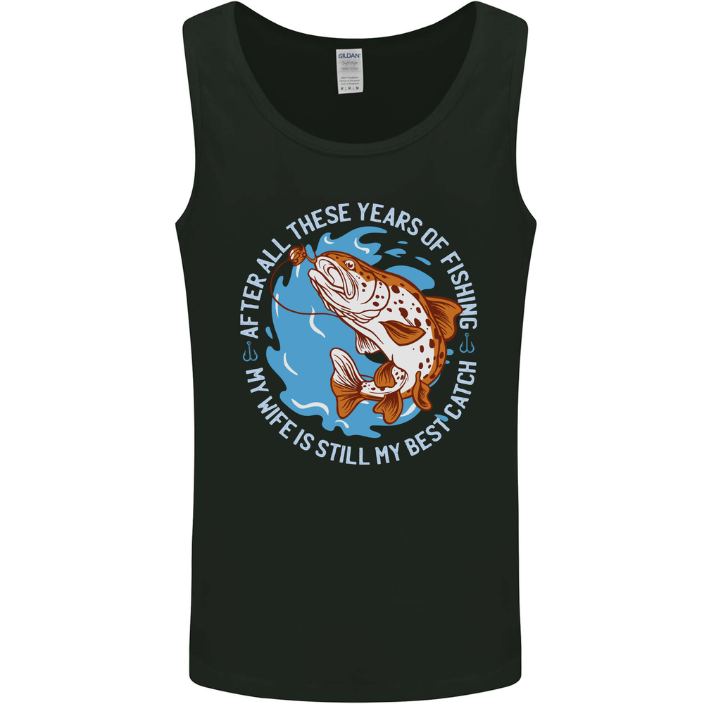 Wife is the Best Catch Funny Fishing Fisherman Mens Vest Tank Top