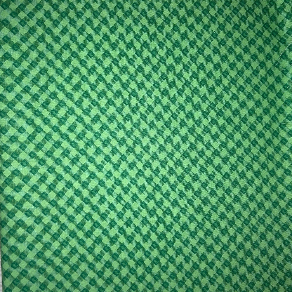 Seyo Spring Gingham Green Premium Cotton Quilt Fabric - 1/2 Yard Cut