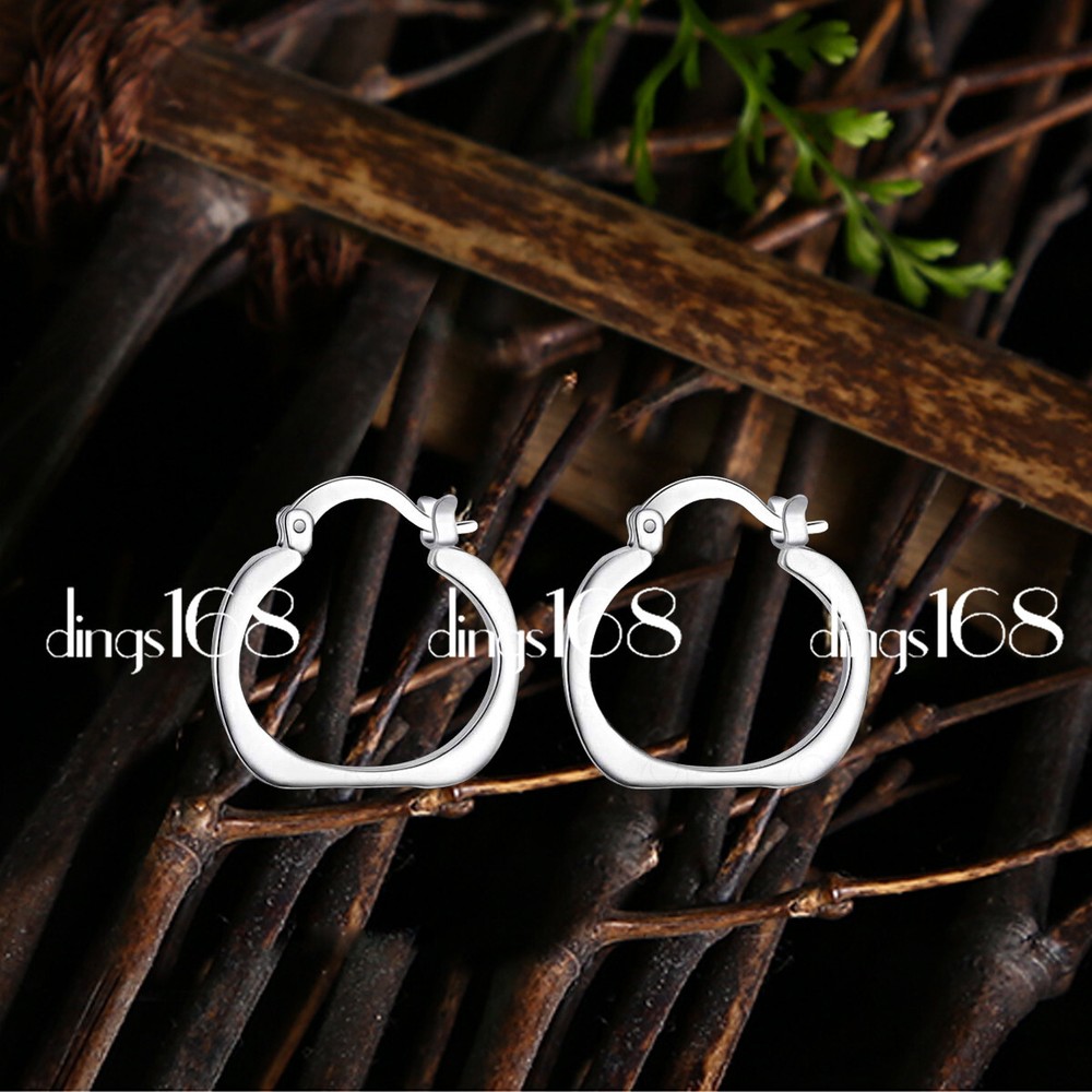 Designer-Style 925 Sterling Silver 20mm Square Huggie Hoop Earrings