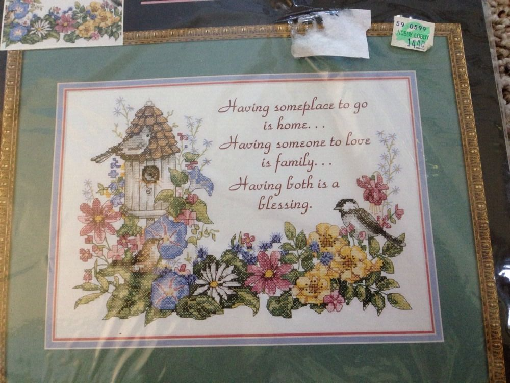 Dimensions Stamped Cross Stitch Kit FLOWERY VERSE #3160 Religion 1996 New