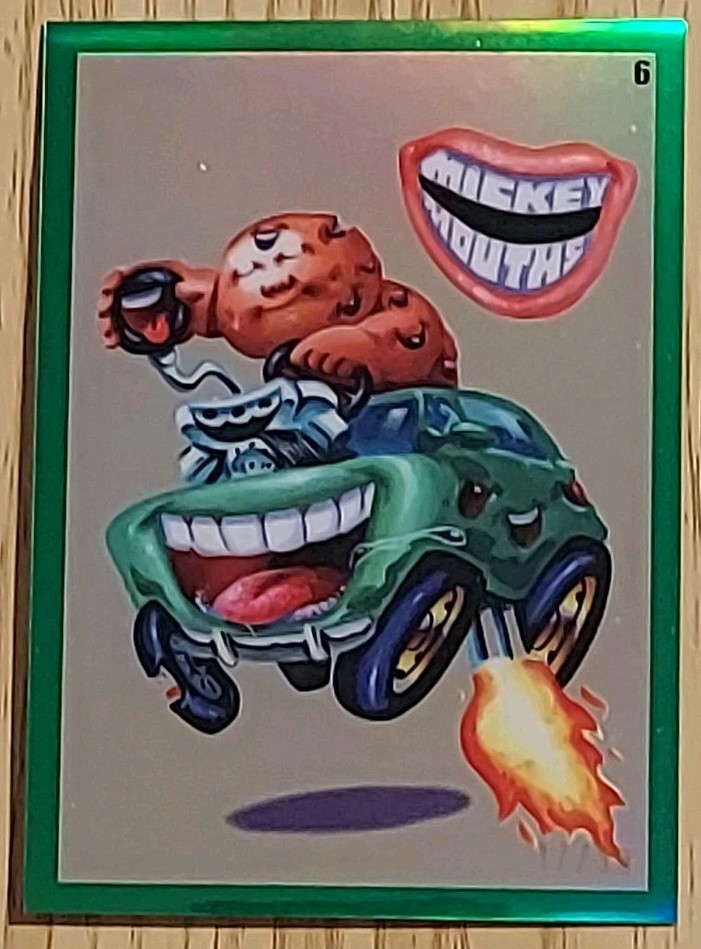 2024 Garbage Pail Kid Chrome 7 Khrome Krashers Mickey Mouths Green SN 17/99