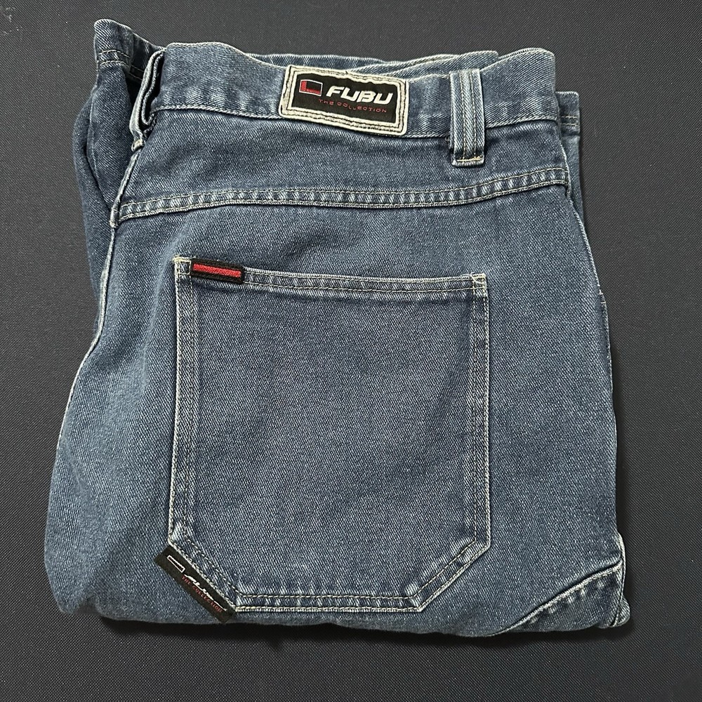 Vtg Y2K FUBU Jean Carpenter Shorts Blue Denim Baggy hip hop Men's Size 40 shorts