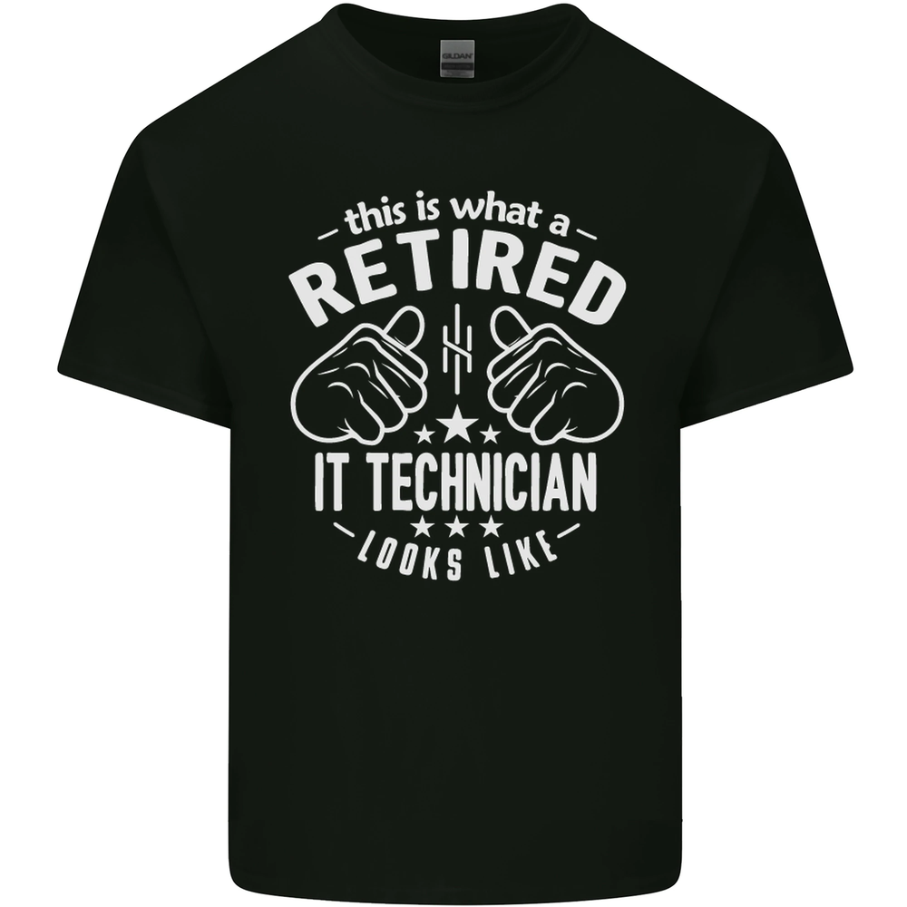 A Retired IT Technician Looks Like Mens Cotton T-Shirt Tee Top