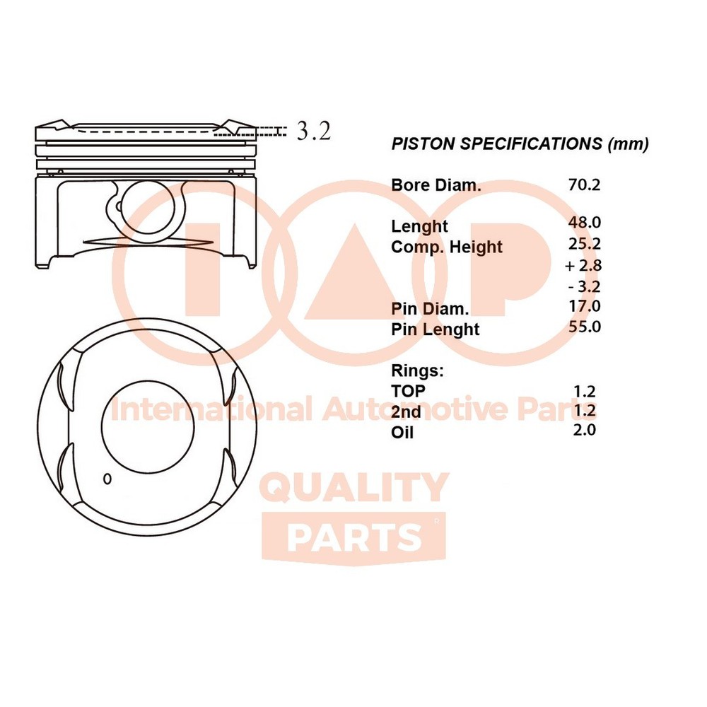 IAP QUALITY PARTS Complete Piston Series 100-20083 for CHEVROL - Upgrade 050