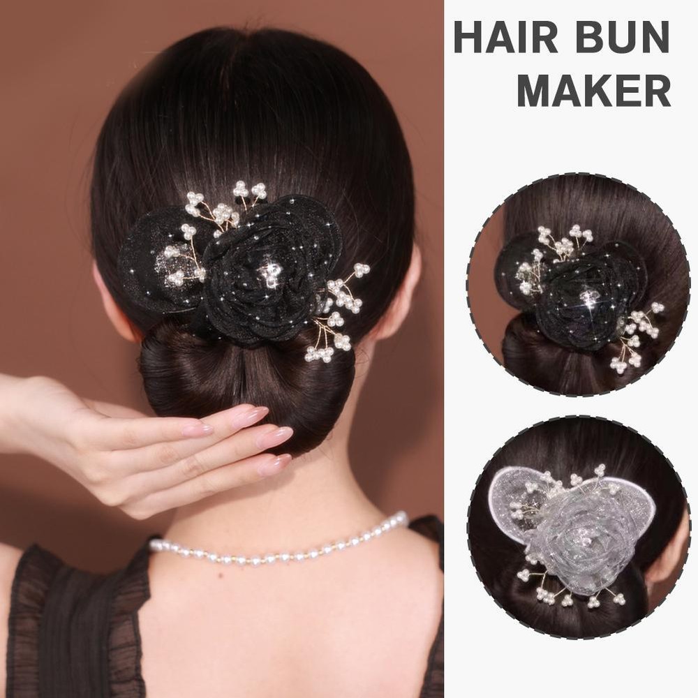 Non-slip Flower Hair Clip Cloth Lazy Hair Curler Hair Bun Maker Women Girls|U.S