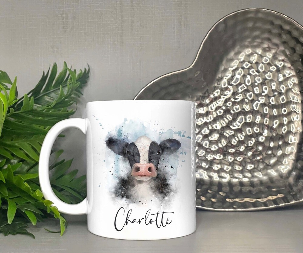 Personalised Name Farm Animal Cow Mug Gift For Farmers And Smallholders Country
