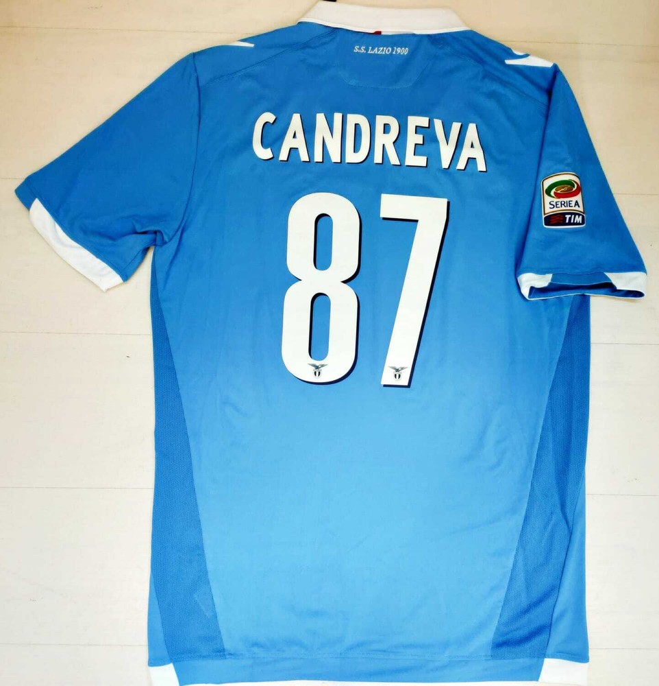 6854 MACRON SS LAZIO Home Match Jersey 2014 2015 Antonio Candreva 87 Size L 4XL
