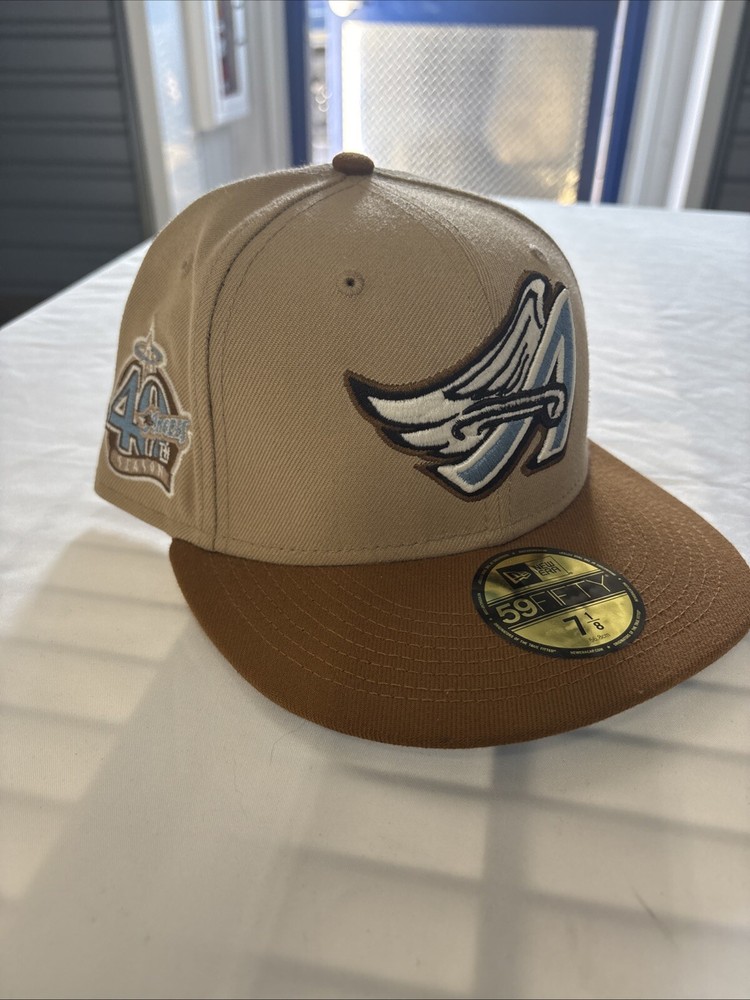 New Era 59FIFTY Anaheim Angels 40th Season Tan/Brown Hat Size 7 1/8