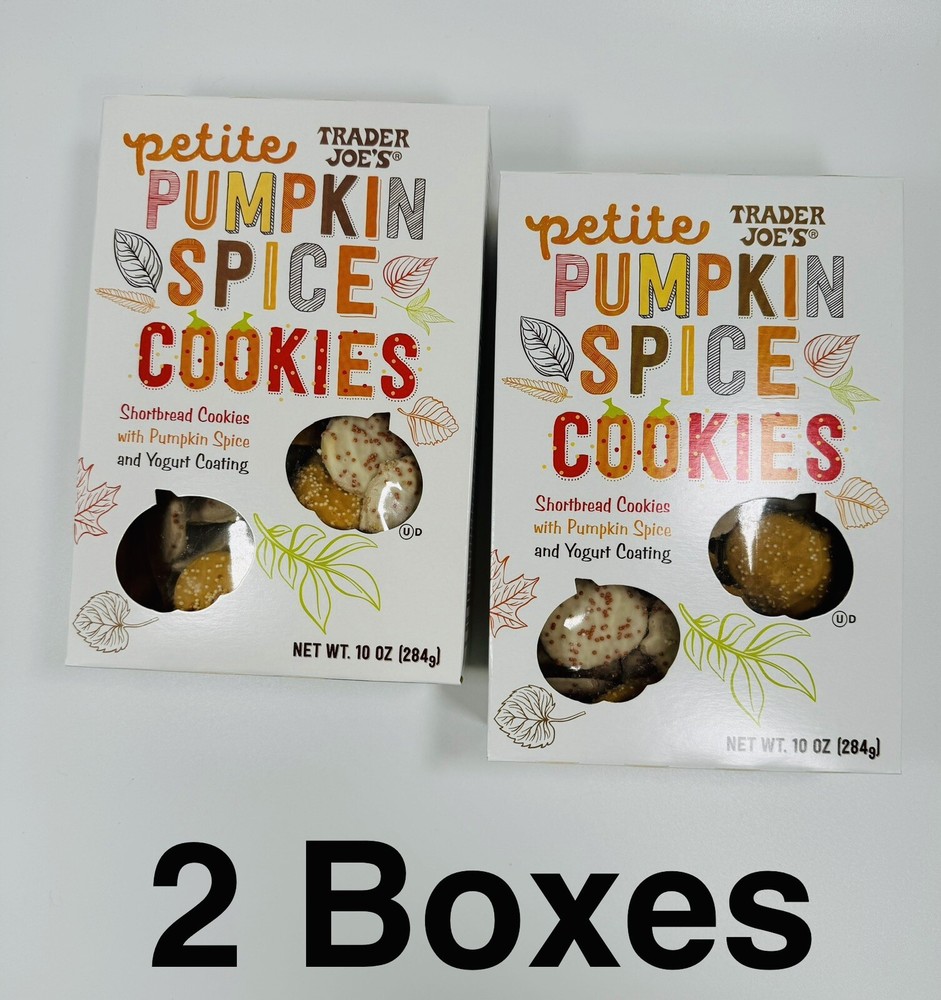 ✅NEW 2 PACK Trader Joe's Petite Pumpkin Spice Cookies Shortbread Yogurt Coating