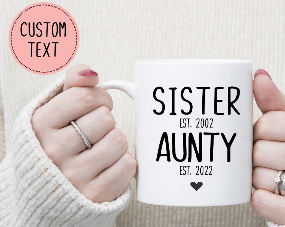 Personalized Aunty Est 2021 Mug Aunty Gift New Aunt Aunty Est Auntie Mug Sister