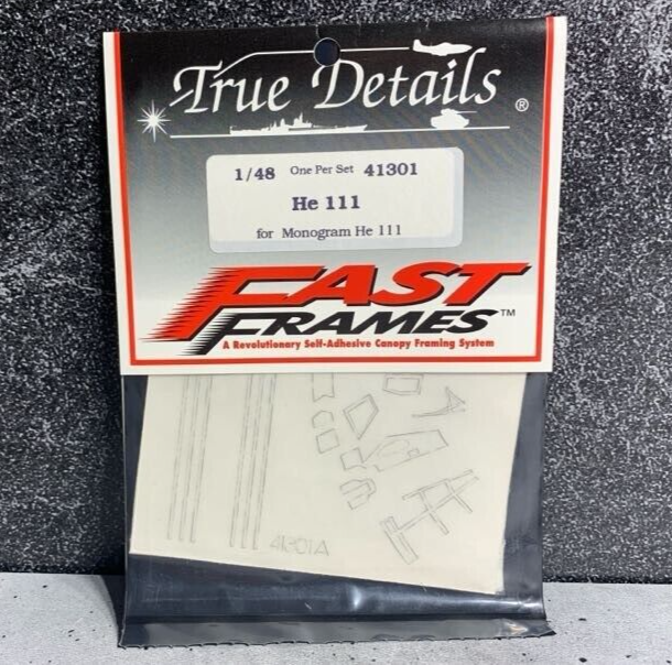 1/48 True Details - 41301 He 111 Fast Frames Decals for Monogram Kit Made in USA