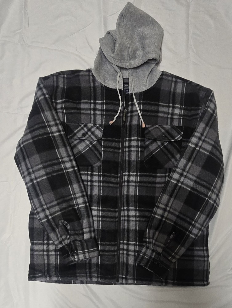 Canyon Creek Grey Plaid Flannel Jacket for Men in Size XL New With Tags