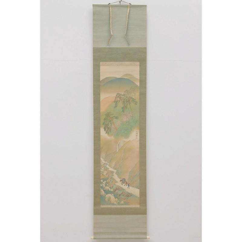 Bc28-9098 Tom Shinsaku Noda Kuura Hanging Scroll Silk Handwritten Coloring Sprin