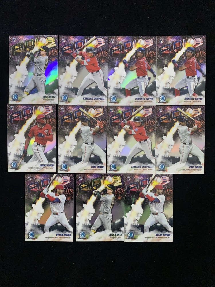 2025 Bowman Chrome Adios Refractor Nick Kurtz James Wood RC Rookie Lot*11 N-Q
