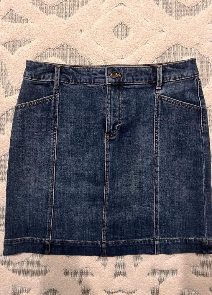 Talbots Women's Stretch Denim Jean Skirt, Size 8 Petite, Medium Blue Wash