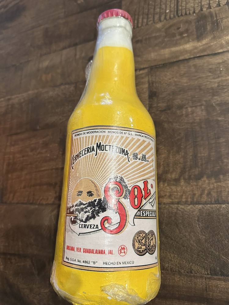 Sol Mexican Beer 14” Ceramic Coin Bank Cerveza Mexicana Sol Mexican Beer Decor