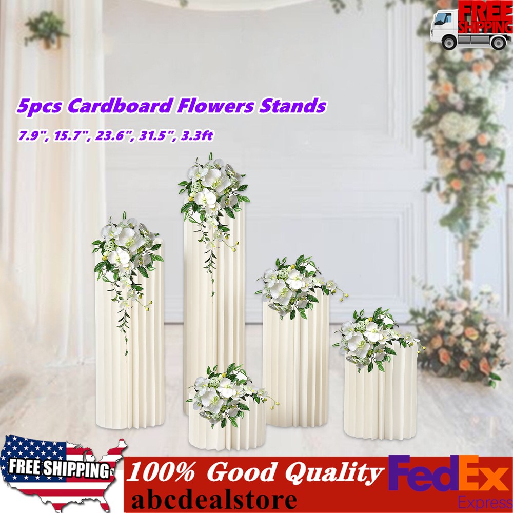 5 Pack Flower Stand Plinth Floral Display Wedding Centerpieces Stand 20-100cm