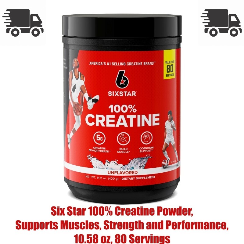 Six Star 100% Creatine Powder, Supports Muscles, Strength and Performance, 10.58