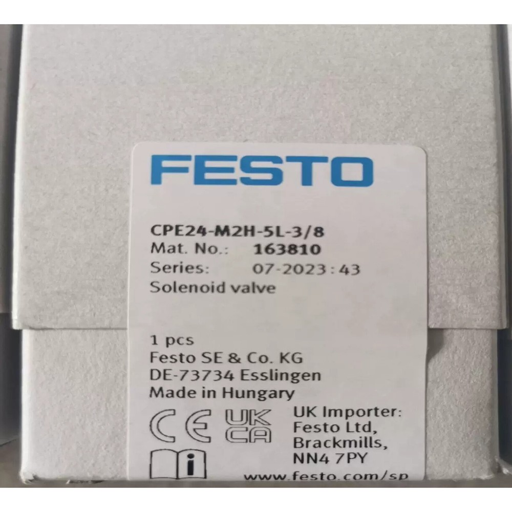 1pcs New FESTO CPE24-M2H-5L-3/8 163810 Solenoid valve Quality assurance
