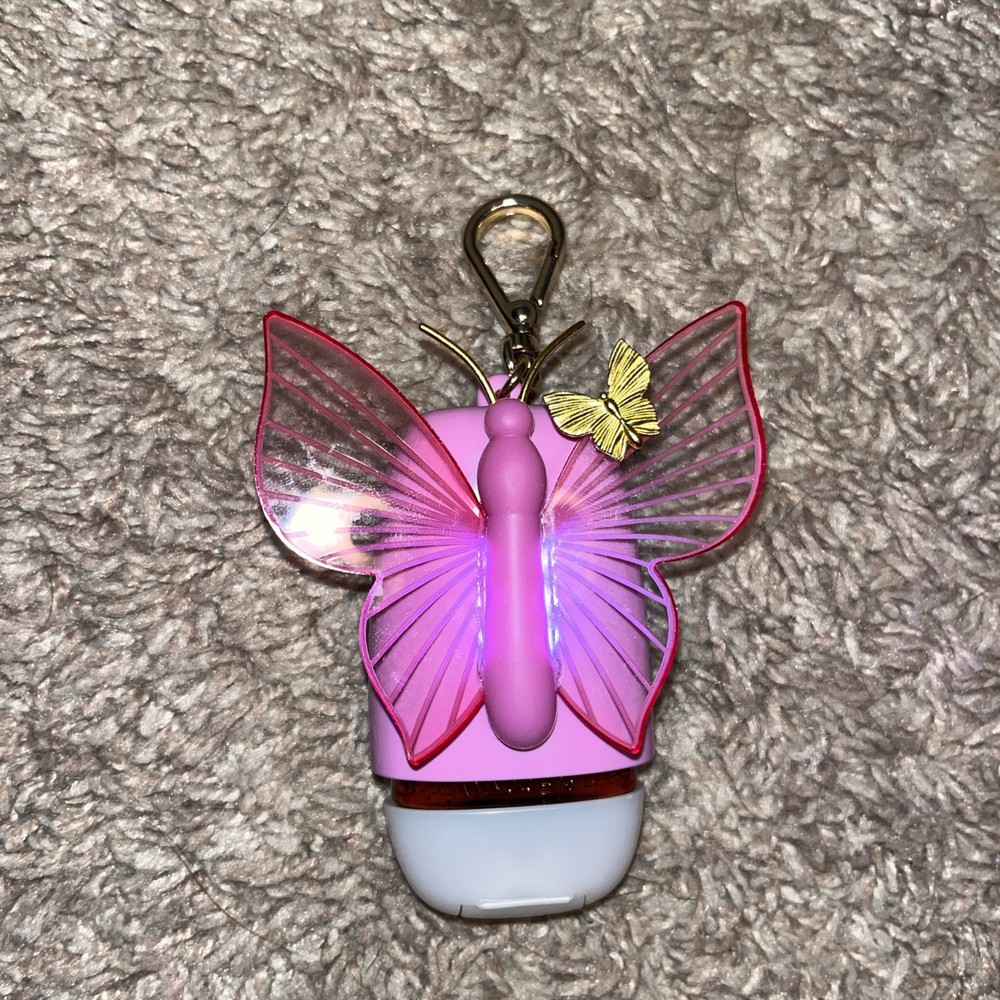 Bath & Body Works Light Up Butterfly Hand Sanitizer Holder with Pocketbac Clip  