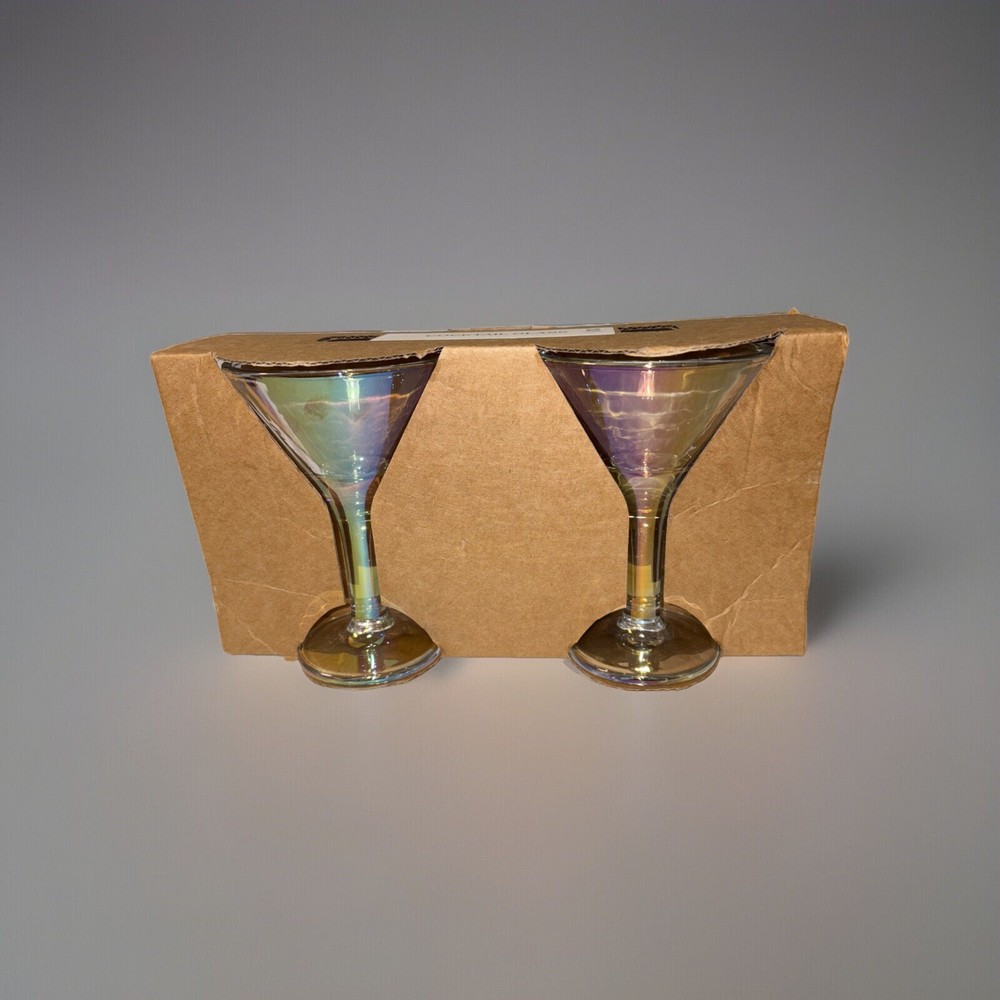 Lucky Star Enterprises Iridescent Cocktail Glasses,  Party Bar Drinkware NEW