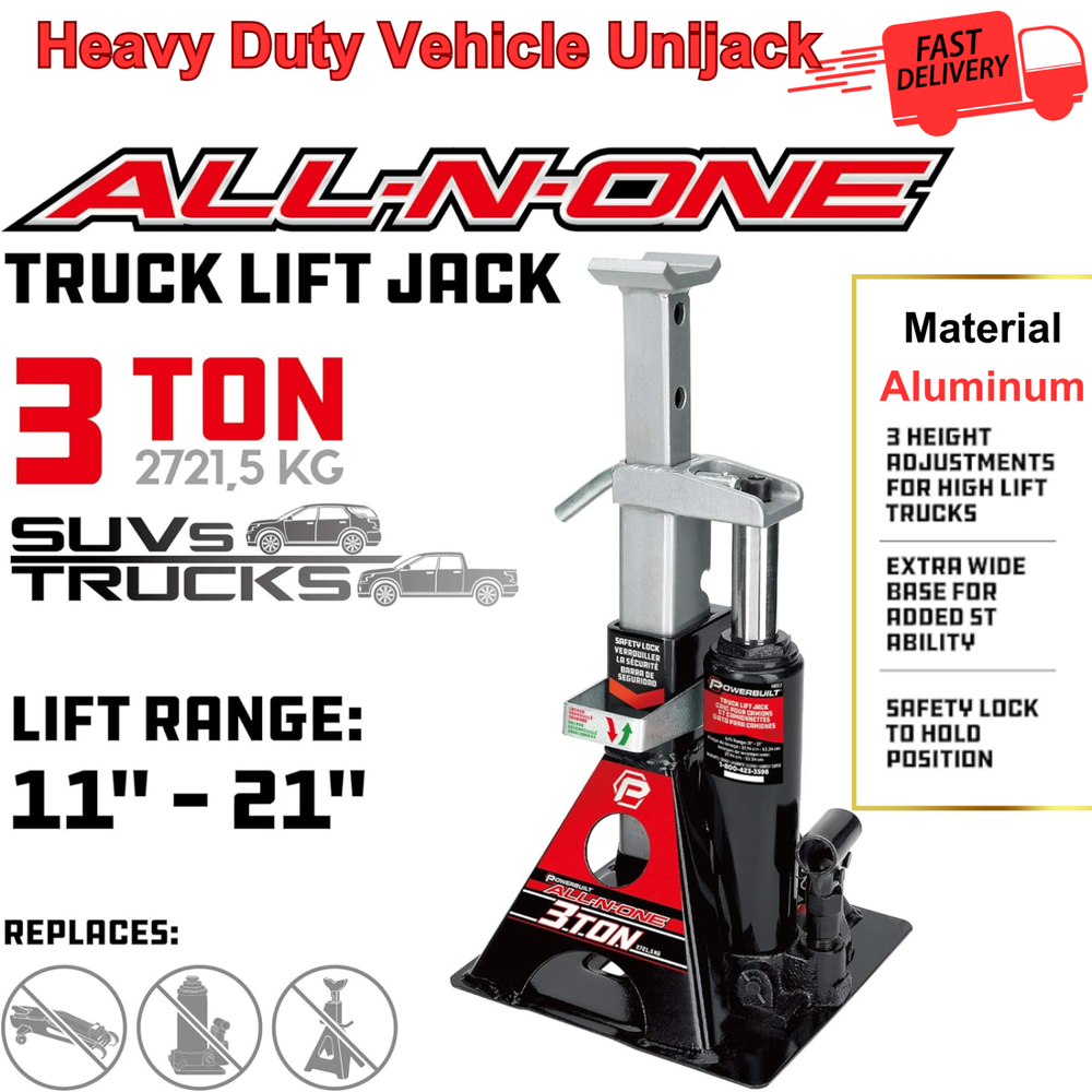 3 Ton Bottle Jack All-in-One 6000 Pound Jackstand Car Lift Heavy Duty Vehicle US