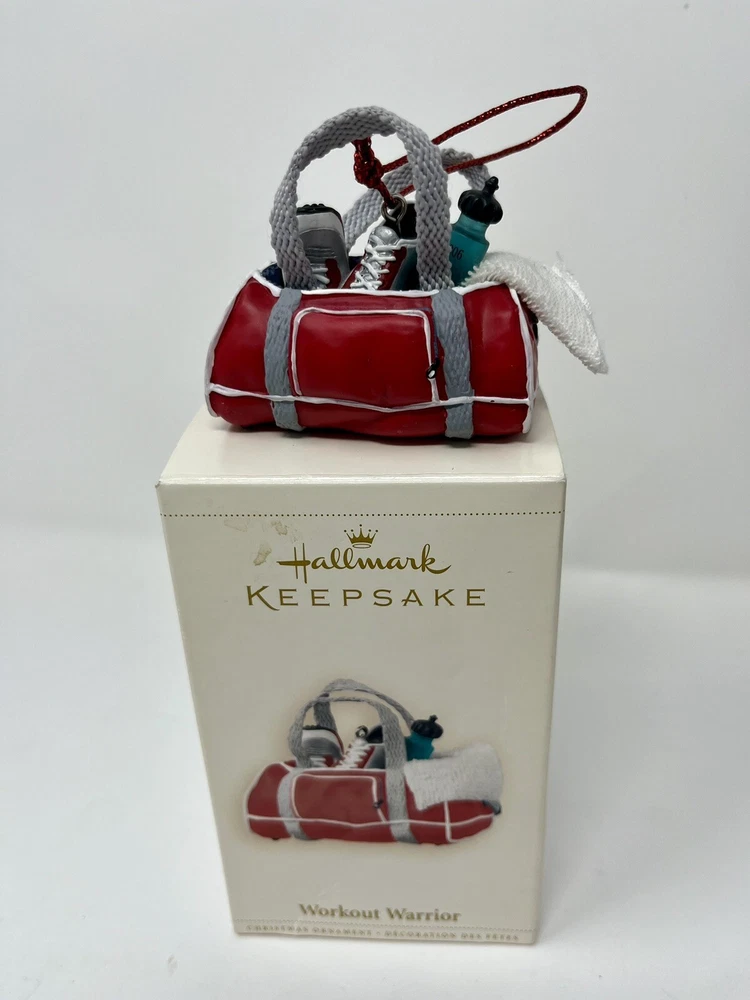 Hallmark Keepsake Christmas Ornament 2006 Workout Warrior Gym Bag