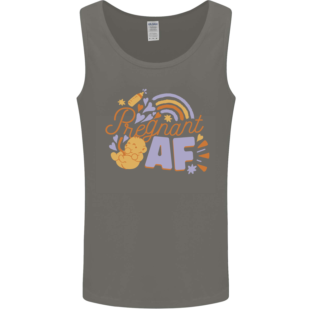 Pregnant AF New Baby Pregnancy Mum Mens Vest Tank Top