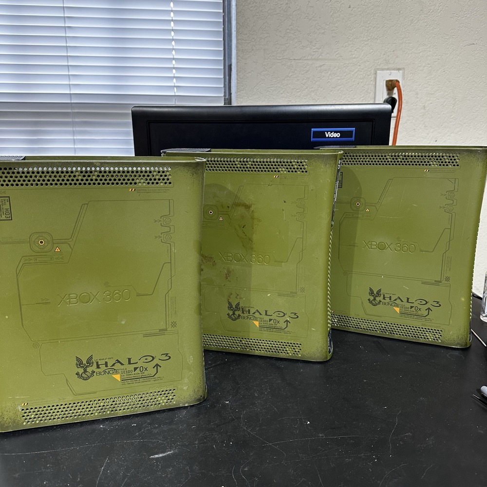 Lot of 3 Halo 3 Edition Xbox 360 Consoles As Is Parts Repair *Free Shipping!*
