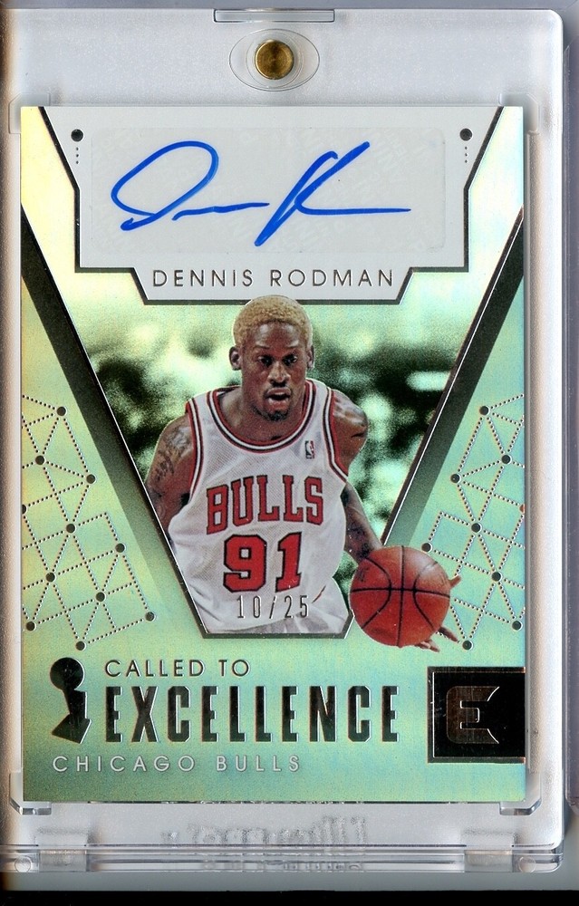 Dennis Rodman 2017-18 Panini Essentials Called to Excellence Auto Chicago Bulls Card