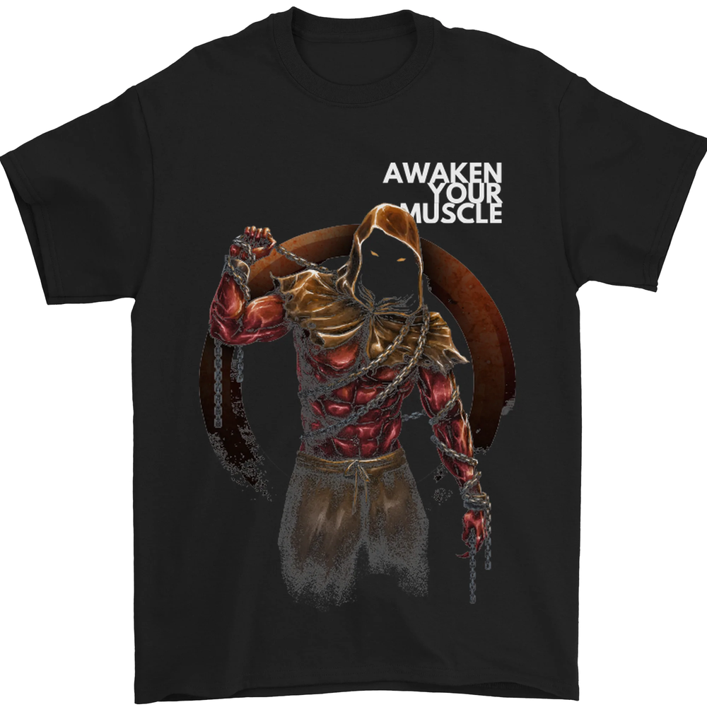 Gym Awaken Your Muscle Training Top Demon Mens T-Shirt 100% Cotton