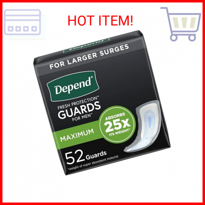 Depend Incontinence Guards/Incontinence Pads for Men/Bladder Control Pads, Maxim