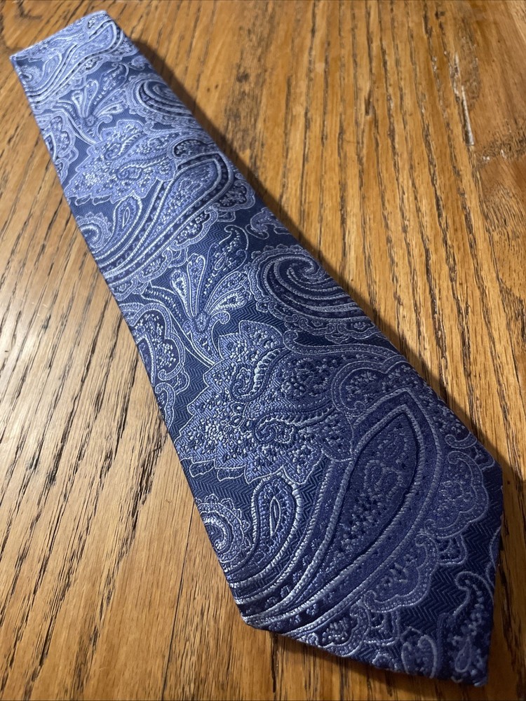 EUC Jos. A. Bank Signature Collection Thick Silk Paisley Tie Necktie Hand Made